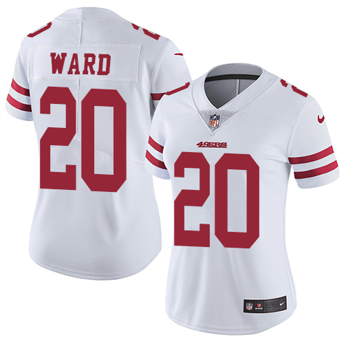 Nike 49ers #20 Jimmie Ward White Women's Stitched NFL Vapor Untouchable Limited Jersey